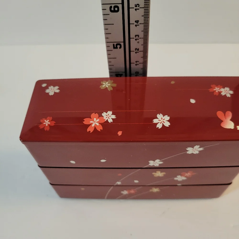 Plastic Stacking Storage Box Floral Pattern